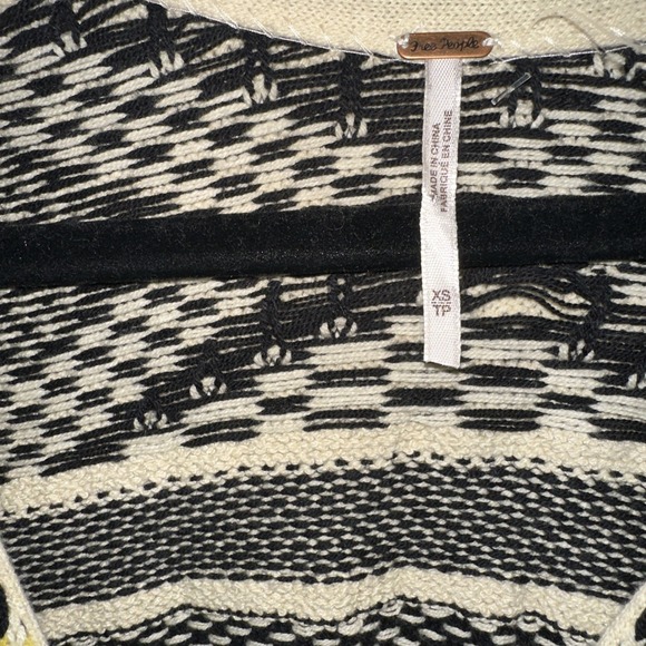 Free People Women's M Patchwork Sweater Dress Boho Size XS Bell Sleeve Belted - Picture 13 of 14